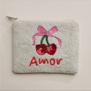 🆕🍒🎀CHERRY BOW BEADED POUCH